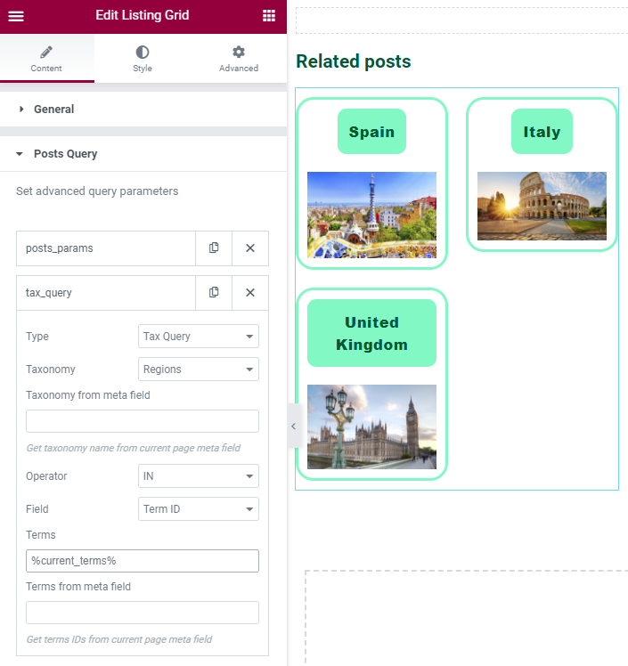 tax query for related posts