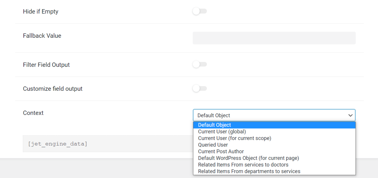 shortcode context