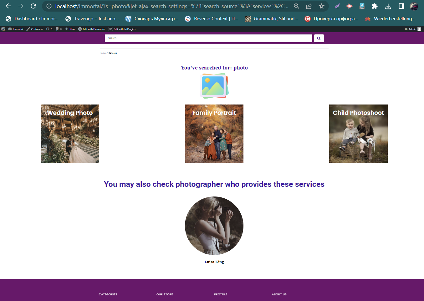 show result gutenberg