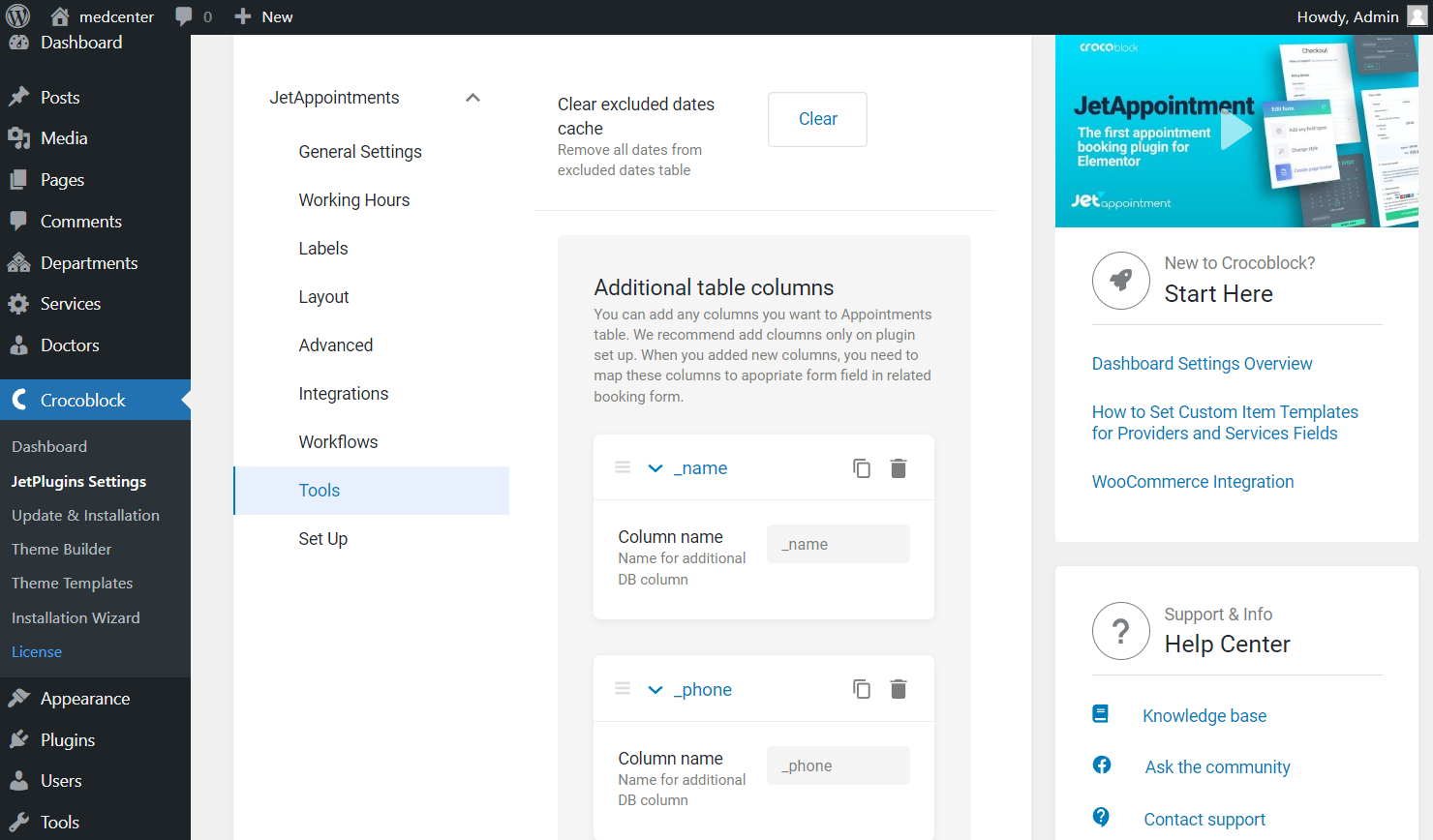 the first part of the tools tab