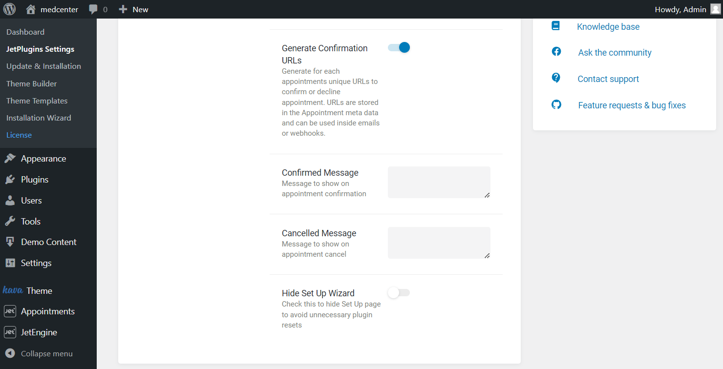 the second part of the advanced settings