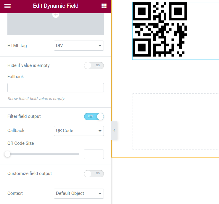 QR code callback