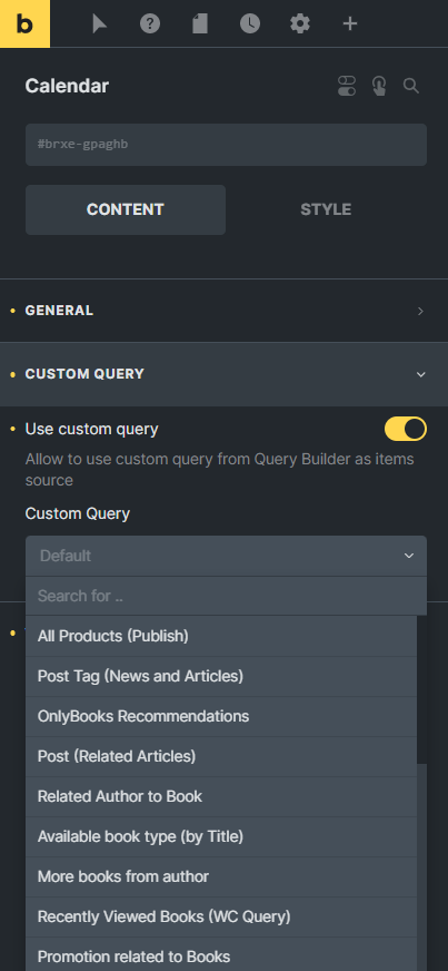 custom query