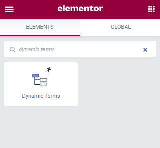 dynamic terms widget