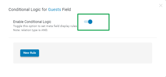 enable conditional logic toggle