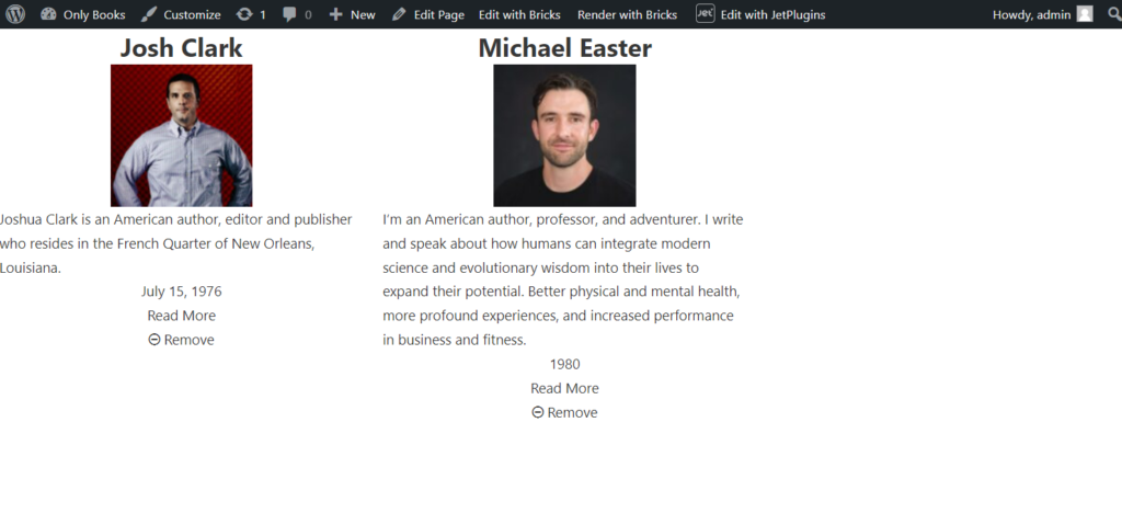 favorite page on the front end