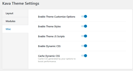kava misc settings