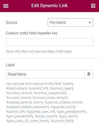 dynamic link label