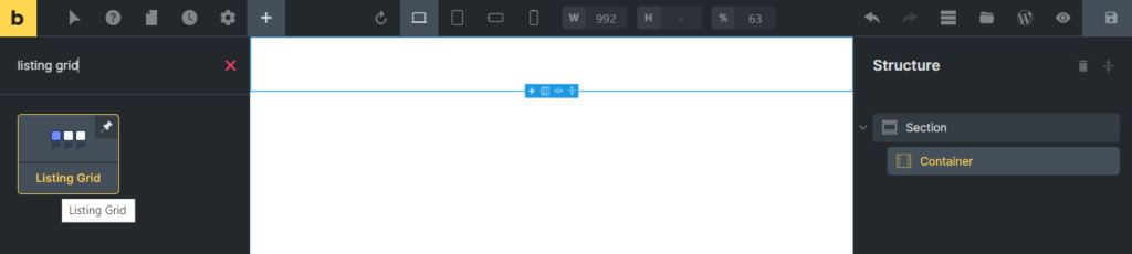 listing grid element