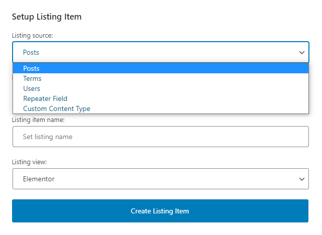 listing source option