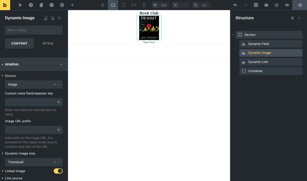listing template for the dynamic calendar
