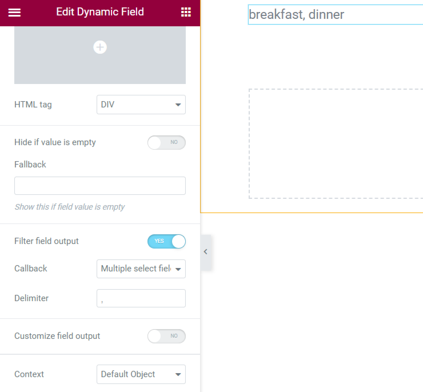 multiple select field values