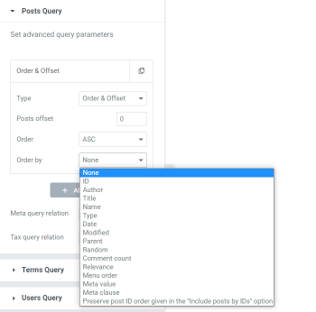 order by feature