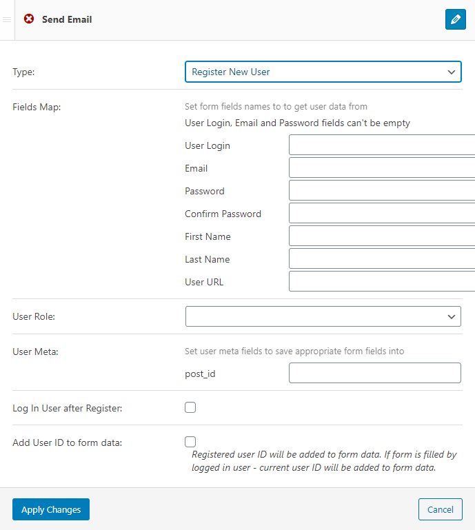 register new user notification