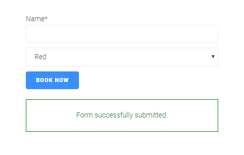form successfully submitted message