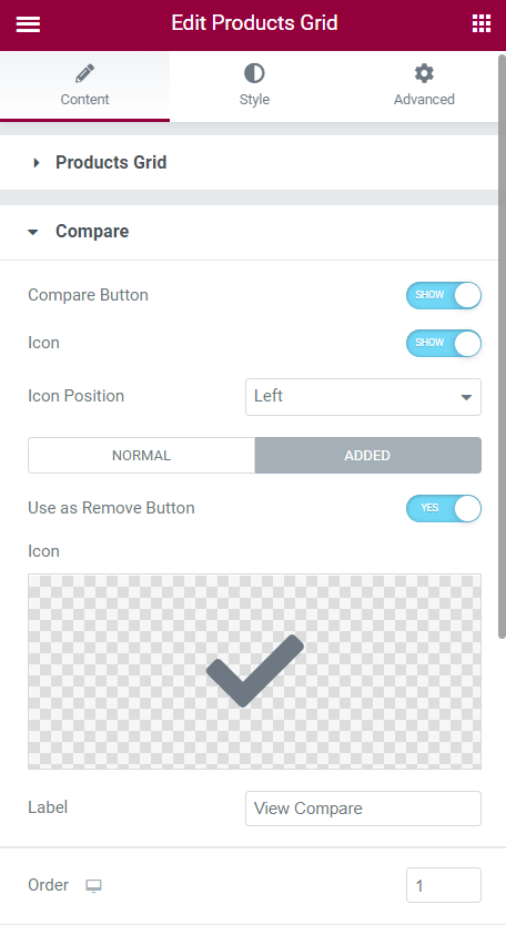 use as remove button