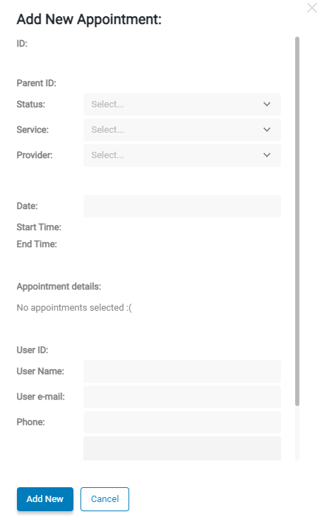 add new appointment