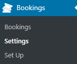 Bookigs Set Up