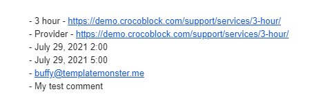 email notification received after booking an appointment