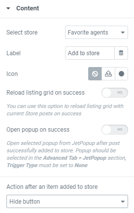 hide data store button