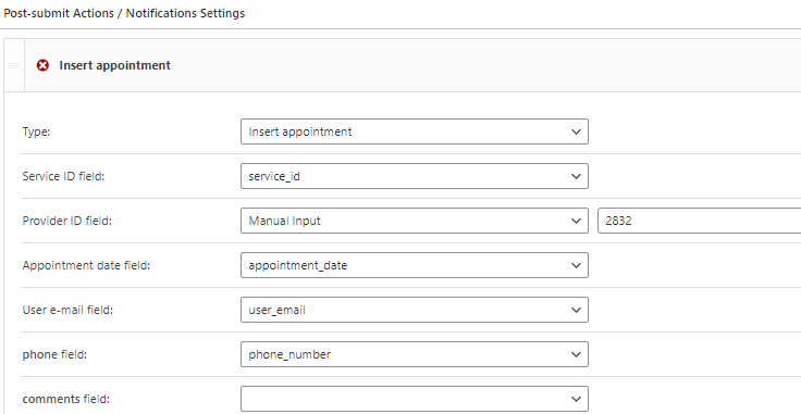 manual input insert appointment