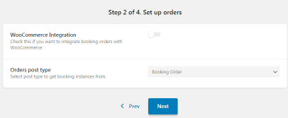 Step 2 of 4. Set up orders