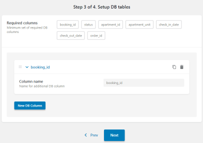 Step 3 of 4. Setup DB tables