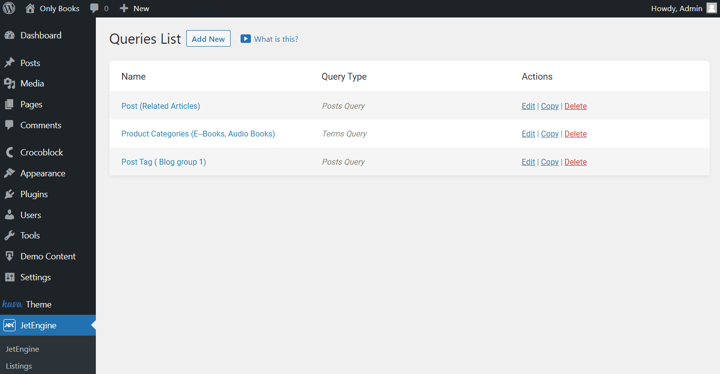 add new query in the query list