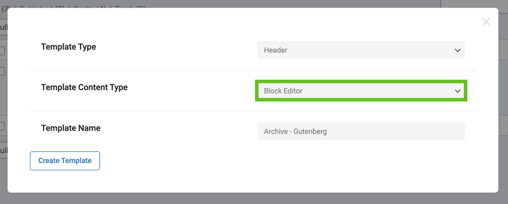 archive template in block editor