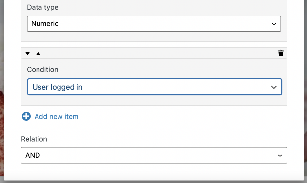 condition user logged in