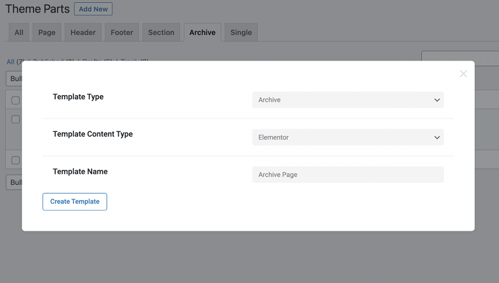 create archive page