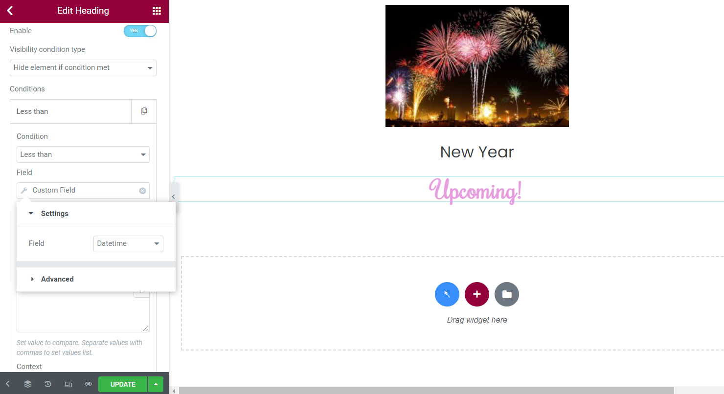 custom field settings