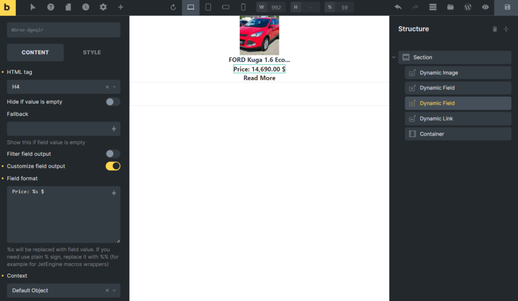 customize field output