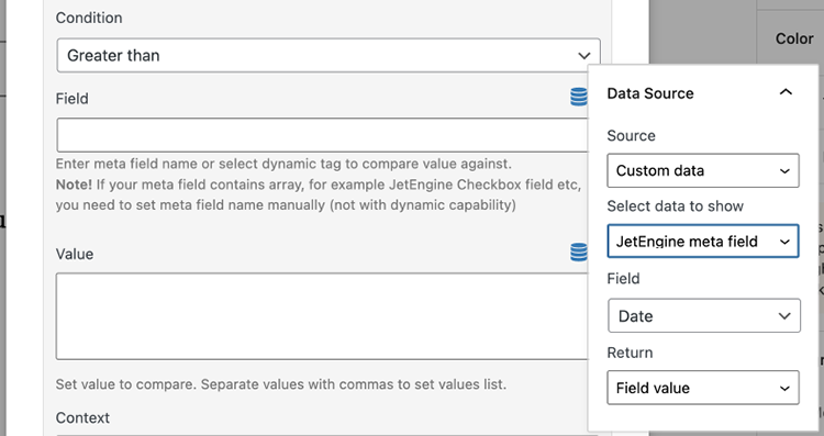 data source conditions