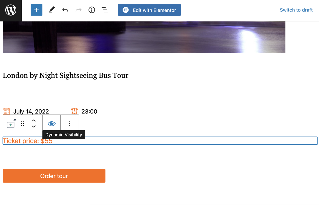 dynamic visibility in Gutenberg