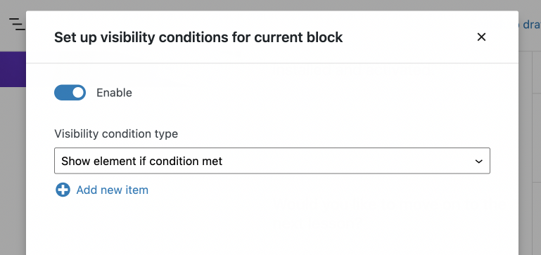 enabling dynamic visibility