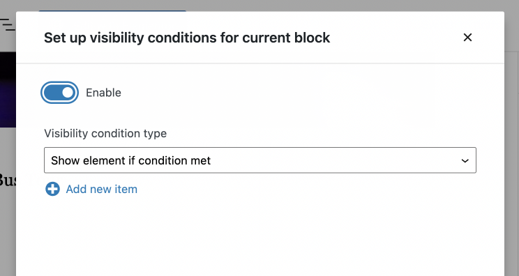 enabling dynamic visibility