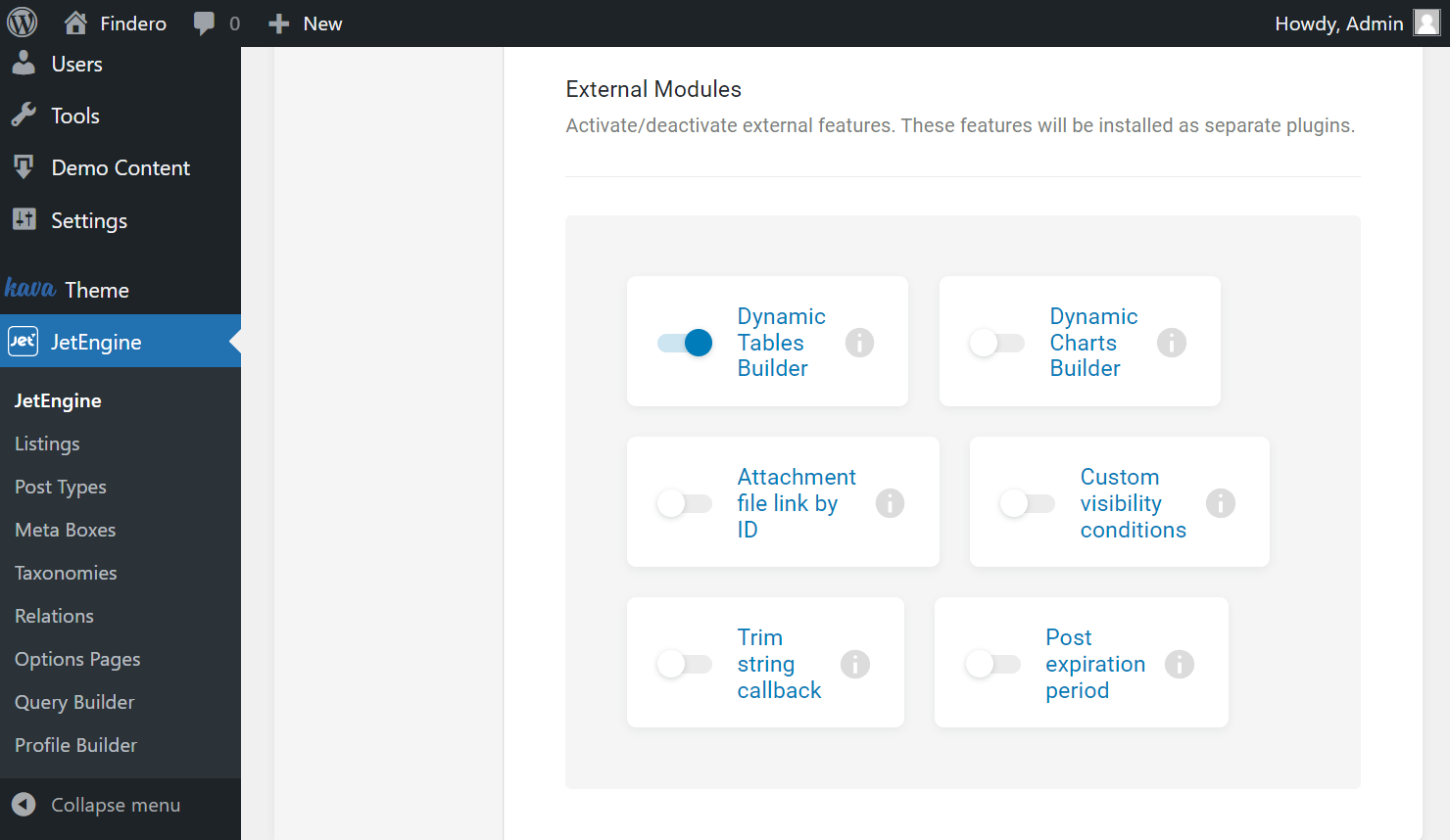 enabling tables builder