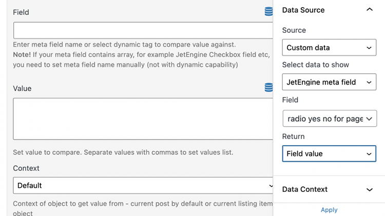 return field value
