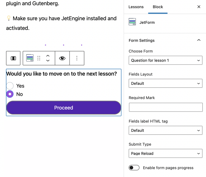 jetformbuilder form