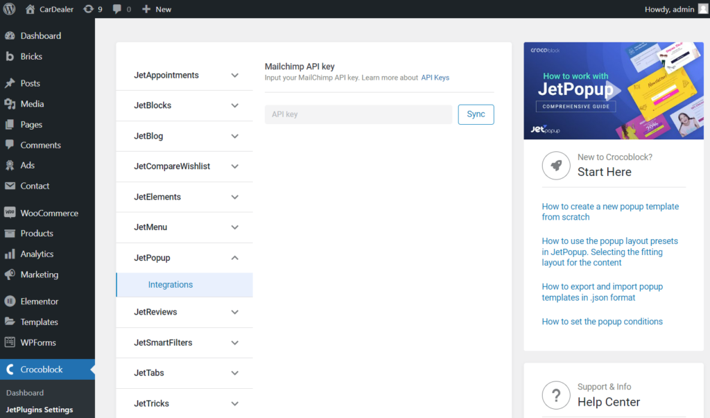 jetpopup mailchimp integration