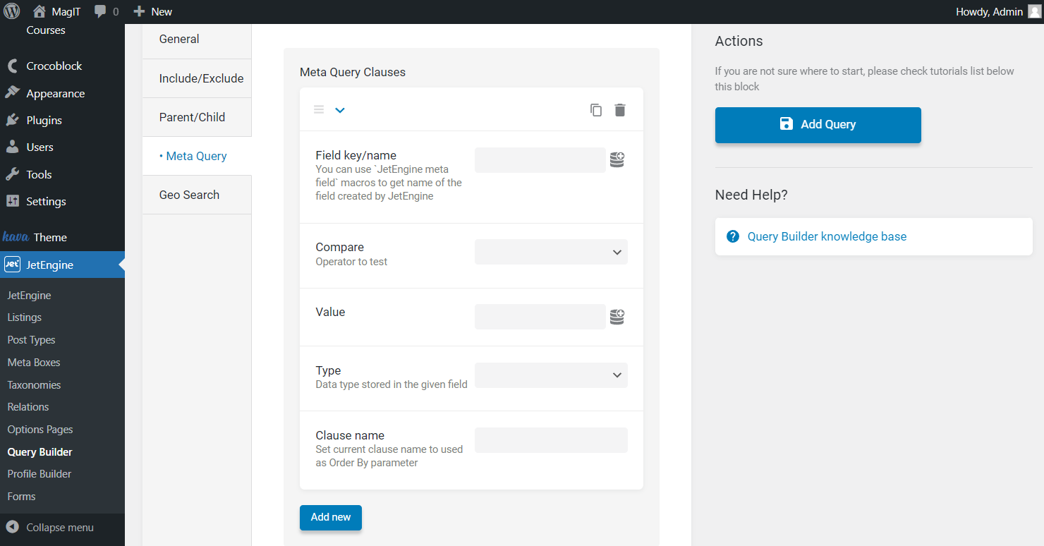 meta query tab of terms query type