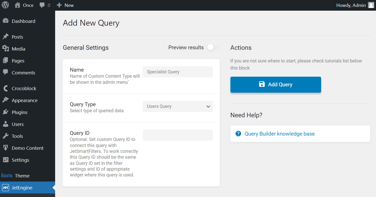 new users query general settings