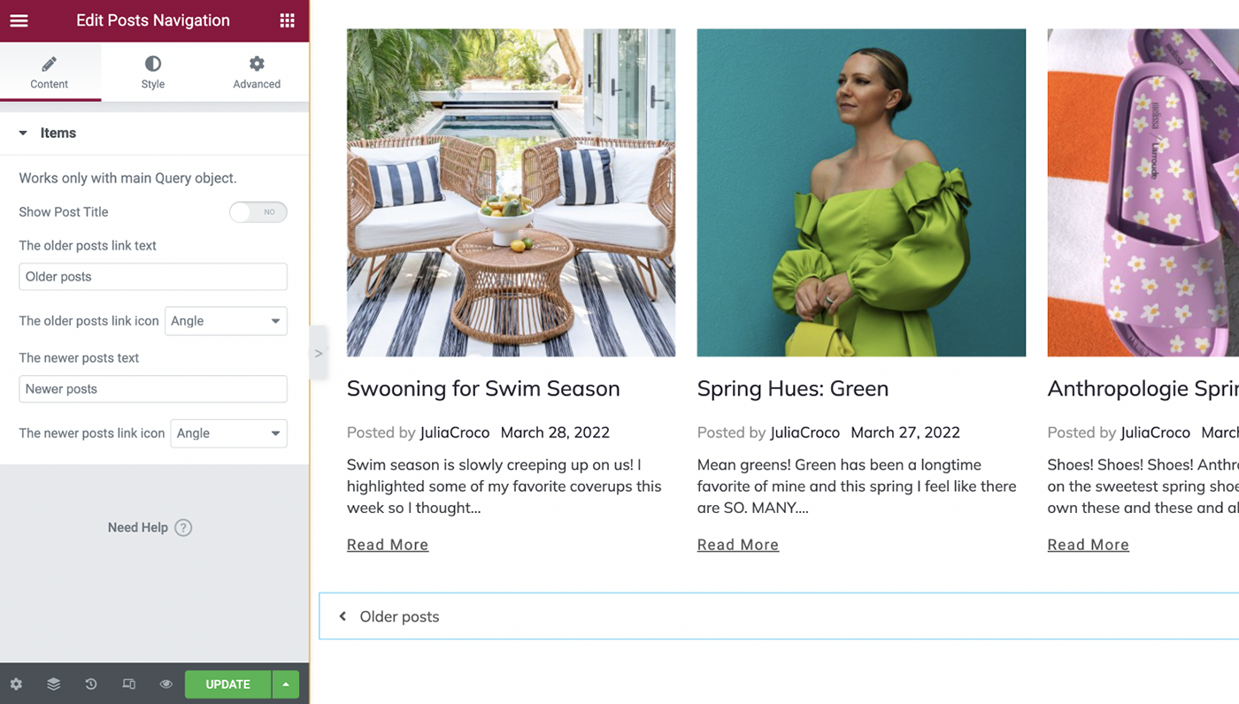 posts navigation