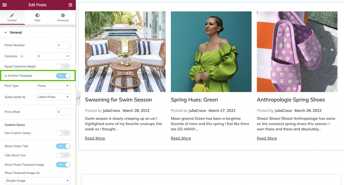 posts widget