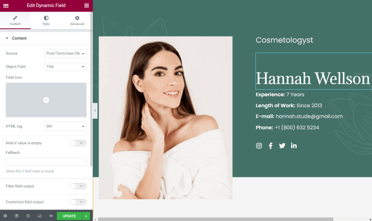 provider single page in elementor