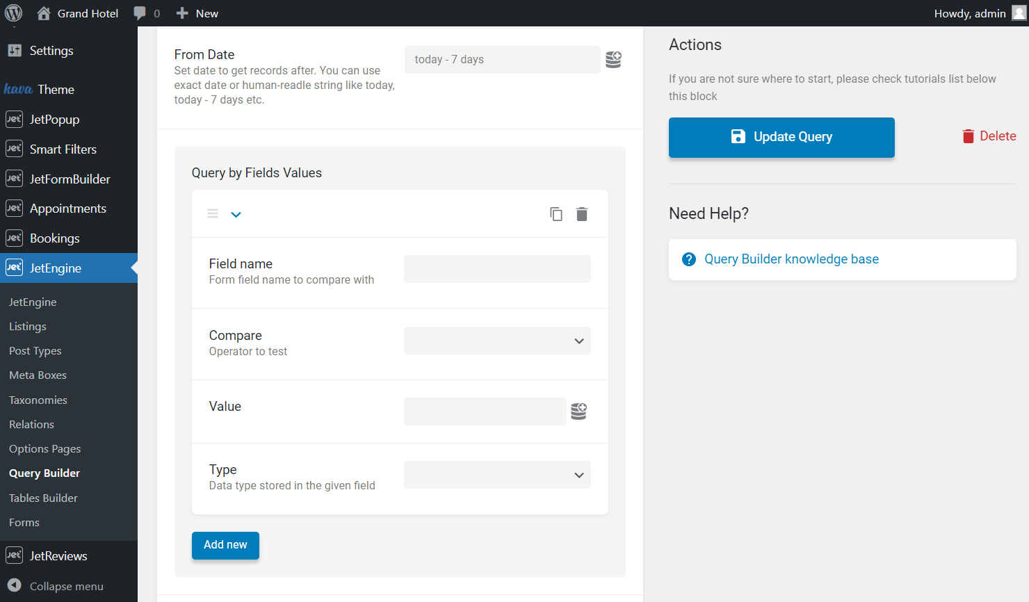 query fields by values