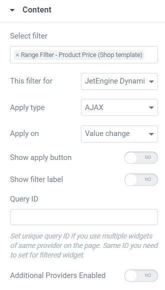 range filter content tab