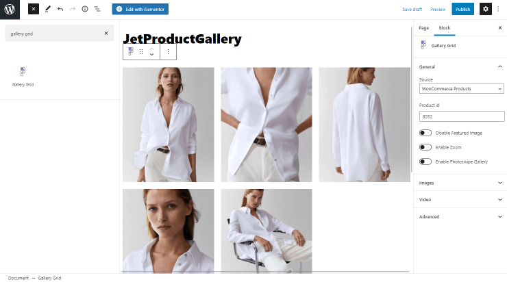 woocommerce products gallery