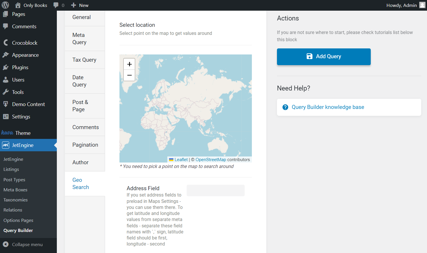 the first part of the geo search tab of posts query